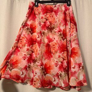 Roz & Ali Chiffon Floral Midi Skirt